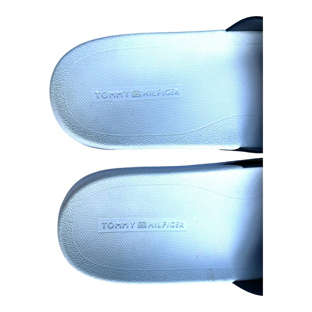 Tommy Hilfiger Riker Slide/Sandal White Sole Classic Hilfiger Spellout Sz 9 Pool View 3